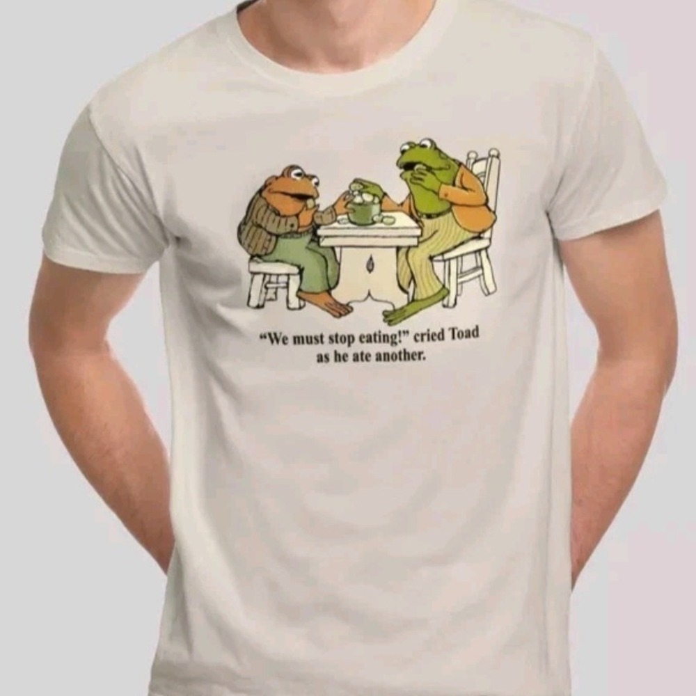 Frog and Toad Together We Must Stop Eating Graphic T-Shirt Tan 2XL NEW